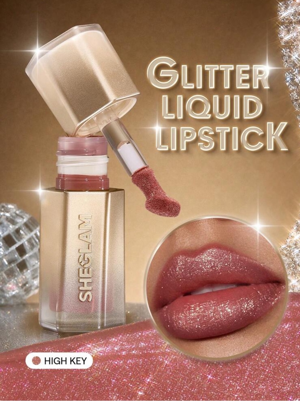 SHEGLAM Stardust Swipe Glitter Liquid Lipstick-111 High Key Instant Glitter-Shin